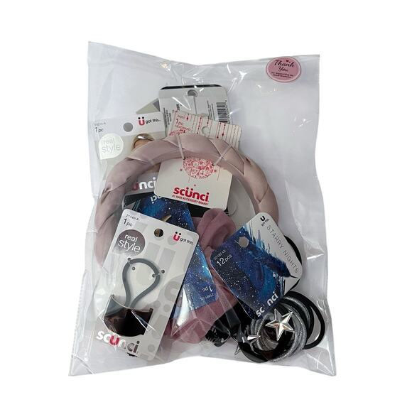 Hair Accessories Lot Satin Braided Beaded Headbands Scrunchie Elastics Clip - Picture 2 of 4